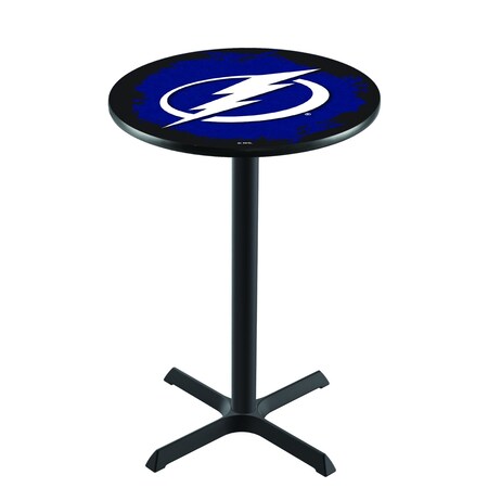 Holland Bar Stool Co 42" Blk Wrinkle Tampa Bay Lightning Pub Table L211B4228TBLght